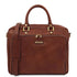Pisa - Leather laptop briefcase with front pocket